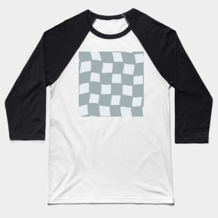 Abstract Checker Board - muted teal blue Baseball T-Shirt